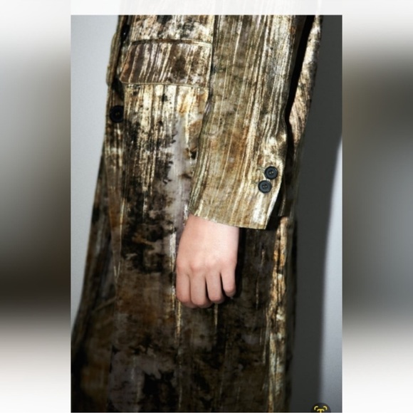 NWT Zara crushed velvet long jacket - Picture 4 of 8